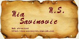 Mia Savinović vizit kartica